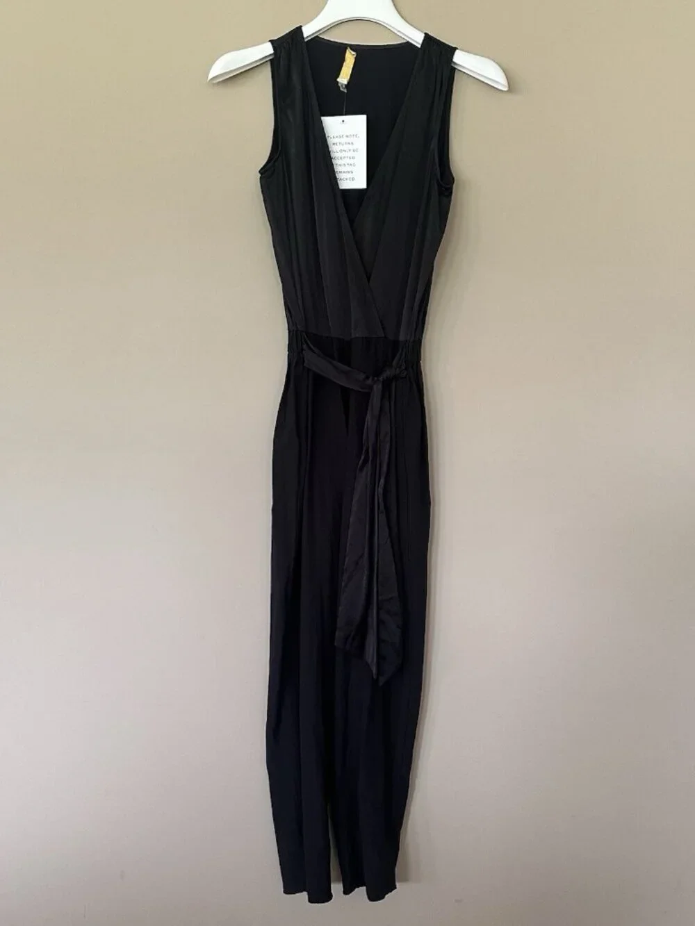 NWT Ramy Brook Silk Black Jumpsuit Women XXS Wrap Sleeveless Cocktail Classic